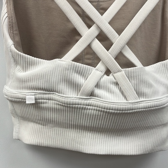 Lululemon Energy Ribbed Textured Racerback Sports Bra White 2 - Picture 5 of 6